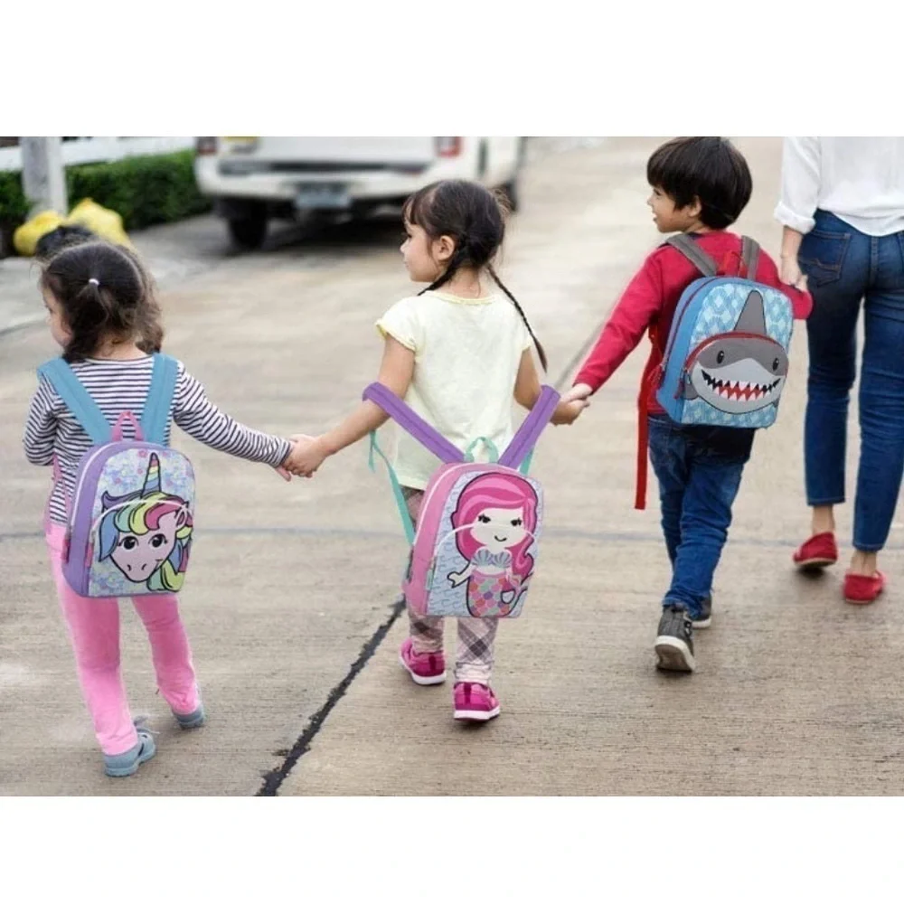 Rainbow Unicorn Backpack Travel School Adjustable Padded Straps Kids Purple Blue